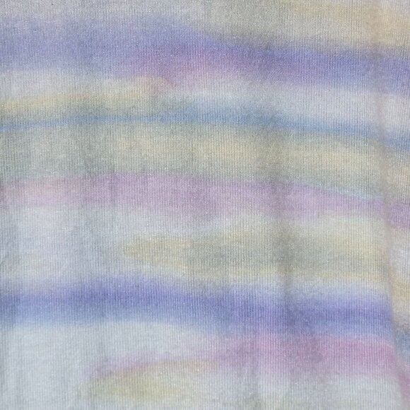 Lucky Brand Cloud Soft Jersey Shirt V-Neck White Rainbow Striped Size L NWT - Picture 3 of 9